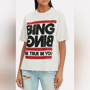 Anine Bing "Be True" tee in vintage white, size small